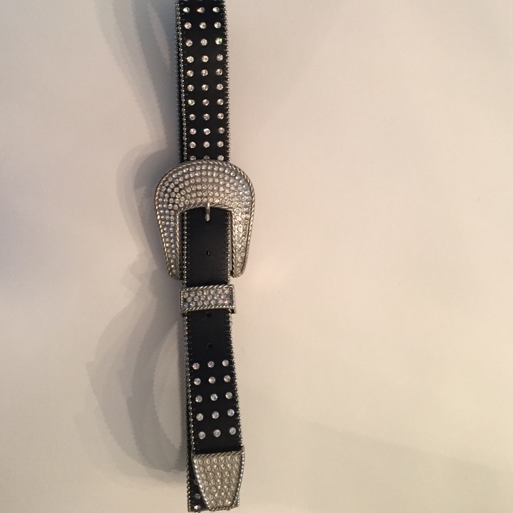 Christine Alexander Black and Silver Studded Belt